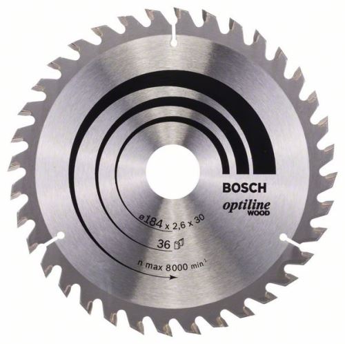 BOSCH žagin list Optiline Wood 184 x 30 x 2,6 mm, 36 2608640611