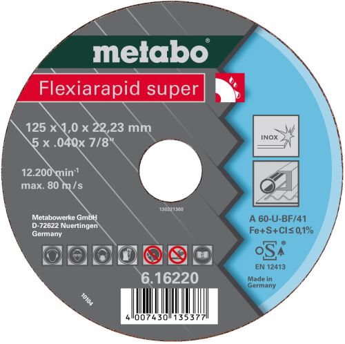 METABO Rezalna plošča - jeklo-FLEXIAR SUPER 150x1,6x22,2 616224000