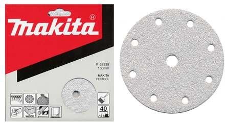 MAKITA brusni papir Velcro 150 mm 9 lukenj K180, 10 kos P-37895