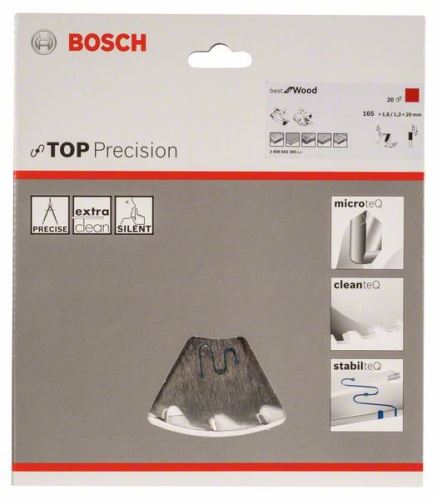 BOSCH List krožne žage Top Precision Best for Wood 165 x 20 x 1,8 mm, 20 2608642385