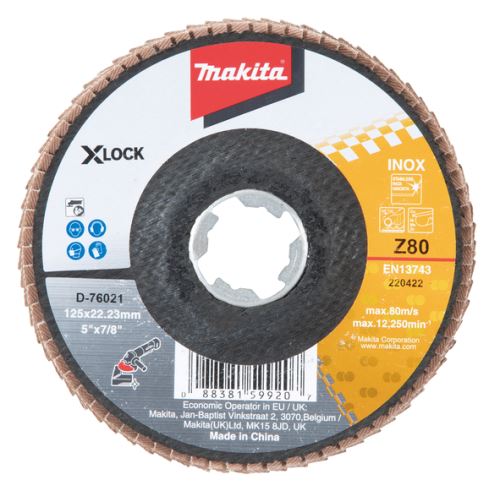 MAKITA lamelni disk X-Lock 125x22,23 mm Z80 Zirkon D-76021