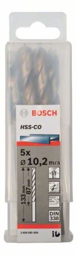 BOSCH Svedri za kovino HSS-Co, DIN 338 10,2 x 87 x 133 mm (5 kosov) 2608585899