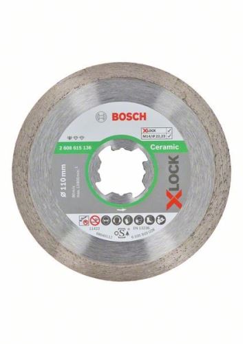 BOSCH X-LOCK Diamantna rezalna plošča Standard for Ceramic system 110 x 22,23 x 1,6 x 7,5 mm 2608615136