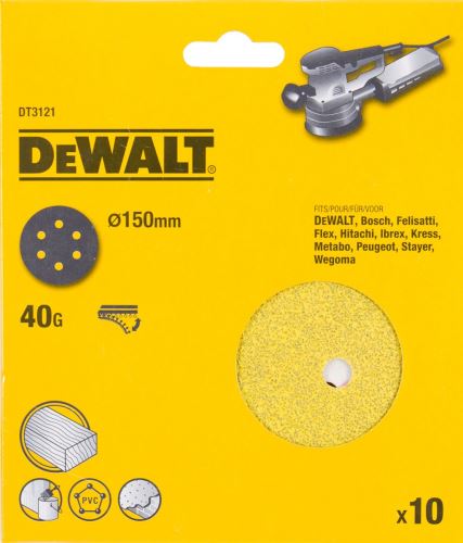 DeWALT Velcro brusilni disk 150 mm K240 (10 kosov) DT3127