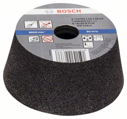 BOSCH Brusilni lonec, stožčast - kovina/lito železo 90 mm, 110 mm, 55 mm, 16 1608600231