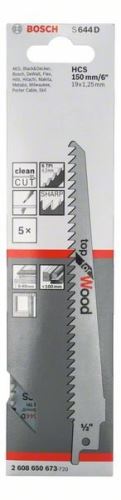 BOSCH žagin list za repno žago S 644 D Top for Wood (5 kos) 2608650673