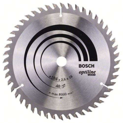 BOSCH žagin list Optiline Wood 184 x 16 x 2,6 mm, 48 2608641181