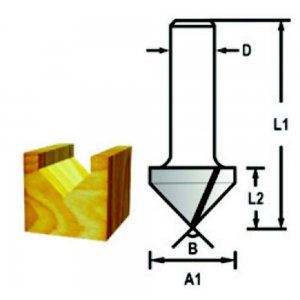 MAKITA steblo rezkarja za utore v obliki črke V 12 mm, 12,7x12,7x54 mm D-47911