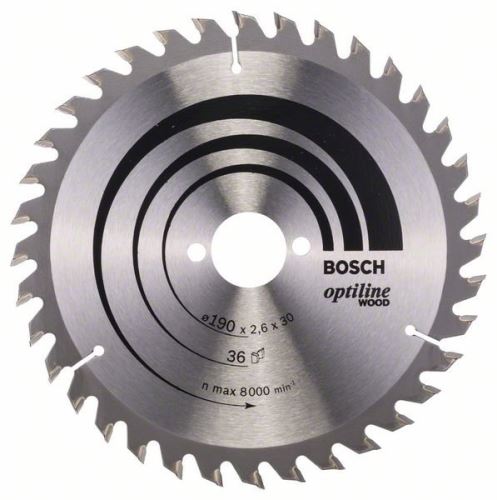 BOSCH žagin list Optiline Wood 190 x 30 x 2,6 mm, 36 2608640616