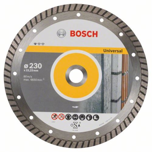 BOSCH Diamantna rezalna plošča Standard for Universal Turbo 230 x 22,23 x 2,5 x 10 mm 2608602397