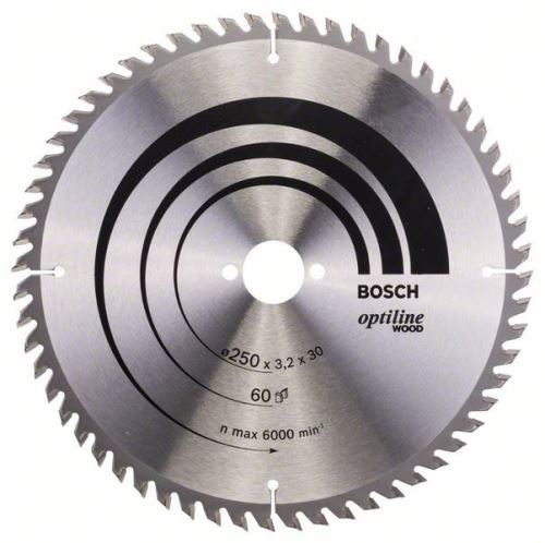 BOSCH žagin list Optiline Wood 250 x 30 x 3,2 mm, 60 2608640729