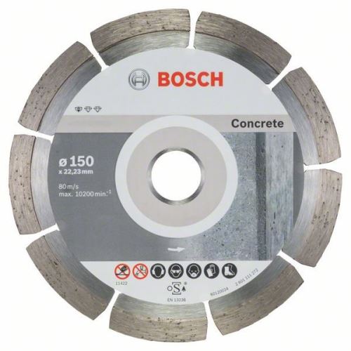 BOSCH Diamantna rezalna plošča Standard for Concrete 150 x 22,23 x 2 x 10 mm (10 kosov) 2608603241