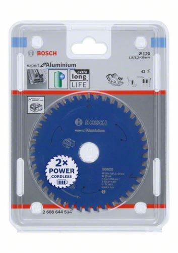 BOSCH žagin list za akumulatorske žage; Expert za aluminij 120x20x1,8/1,2x42T 2608644534