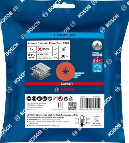 BOSCH EXPERT PRISMA X-LOCK fiber disk R782,115,P36,5kos 2608621804