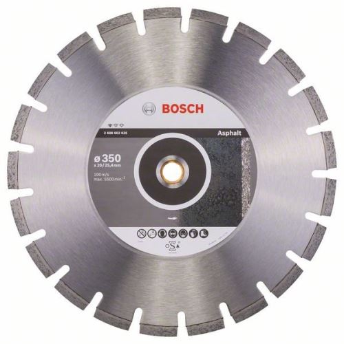 BOSCH Diamantna rezalna plošča Standard for Asphalt 350 x 20/25,40 x 3,2 x 10 mm 2608602625