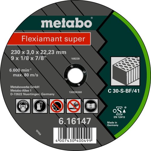 METABO Rezalna plošča - kamen-FLEXIA SUPER 180x3,0x22,2 616143000