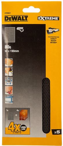 Brusilna mrežica DEWALT, Velcro, 93 x 190 mm, P240 (5 kosov) DTM8624