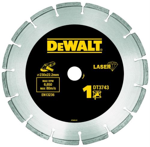 DEWALT DIA Segmentirana plošča za gradbene materiale in beton, za suho rezanje, 230 x 22,2 mm DT3743