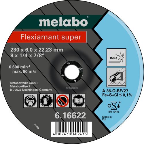 METABO Brusilna plošča - nerjaveče jeklo 115x6x22,2 mm 616739000