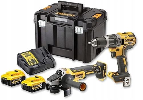 DEWALT Akumulatorski komplet orodja, vrtalnik DCD791 + kotni brusilnik DCG405 DCK2020P2T