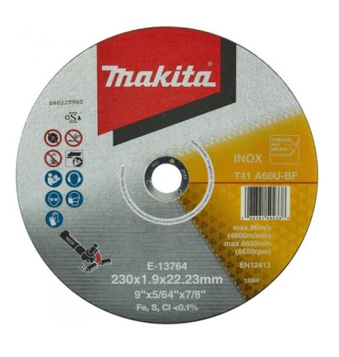 MAKITA rezalna plošča iz nerjavečega jekla 230x1,9x22,23 mm E-13764