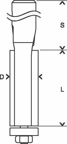 BOSCH Poravnalni rezalnik 8 mm, D1 12,7 mm, L 25,4 mm, G 71,5 mm 2608629381