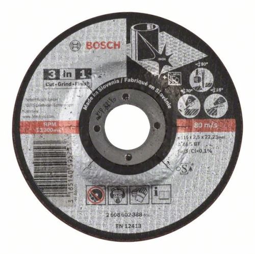 BOSCH Rezalna plošča 3 v 1 A 46 S BF, 115 mm, 2,5 mm 2608602388