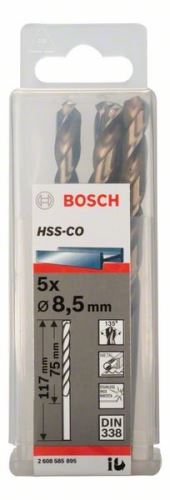 BOSCH Svedri za kovino HSS-Co, DIN 338 8,5 x 75 x 117 mm (5 kosov) 2608585895