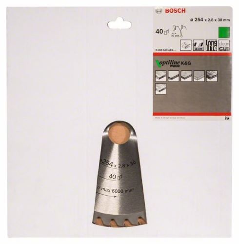 BOSCH žagin list Optiline Wood 254 x 30 x 2,8 mm, 40 2608640443