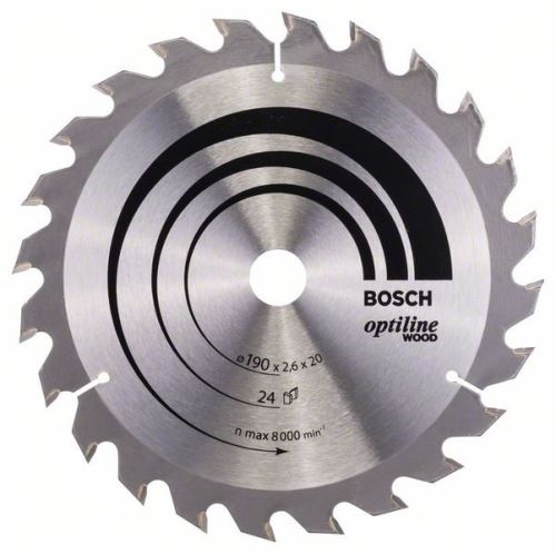 BOSCH žagin list Optiline Wood 190 x 20/16 x 2,6 mm, 24 2608640612