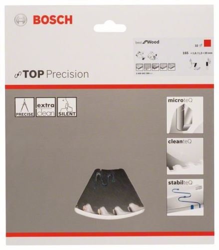 BOSCH List krožne žage Top Precision Best for Wood 165 x 20 x 1,8 mm, 32 2608642386