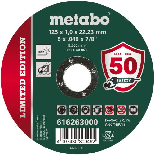 METABO Rezalna plošča Inox 125x1,0x22,23 616263000