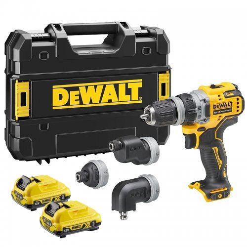 DEWALT Akumulatorski vrtalnik z multifunkcijsko glavo 12V 2x3,0Ah DCD703L2T