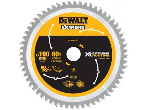 DeWALT žagin list (idealen za FLEXVOLT žage) 190 x 30 mm, 60 zob DT99564