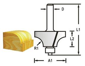 MAKITA Rezalnik zaokroženja z uležajenim steblom 8 mm, 31,8x17x58 mm R 9,5 mm D-48549