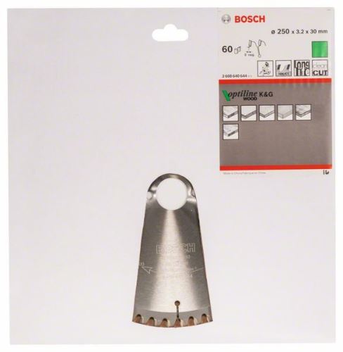 BOSCH žagin list Optiline Wood 250 x 30 x 3,2 mm, 60 2608640644