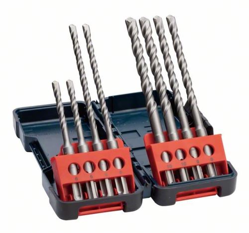 BOSCH 8-delni komplet vrtalnih kladiv SDS-Plus-3, trda škatla 6 x 110 (2x); 6x160 (2x); 8x160 (2x); 10 x 160 (2x) mm 2607019902