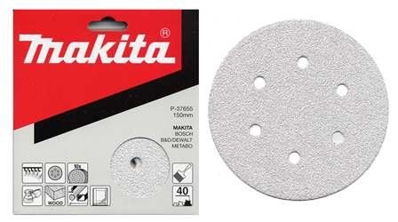 MAKITA brusni papir Velcro 150 mm 6 lukenj K120, 10 kos P-37699