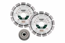 METABO set: 2X diamantna rezalna plošča 115X22,23 mm, "UP" + 1X hitrospenjalna matica M 14, 628581000