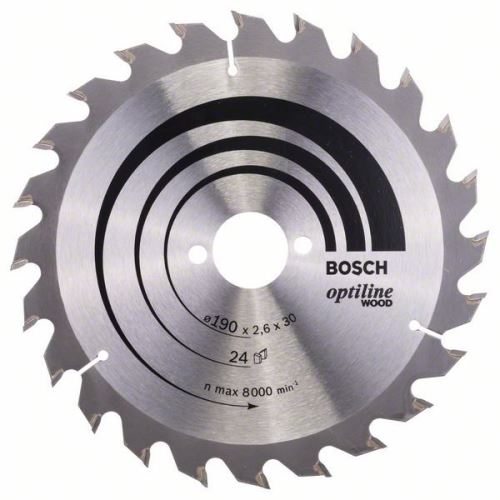 BOSCH žagin list Optiline Wood 190 x 30 x 2,6 mm, 24 2608640615