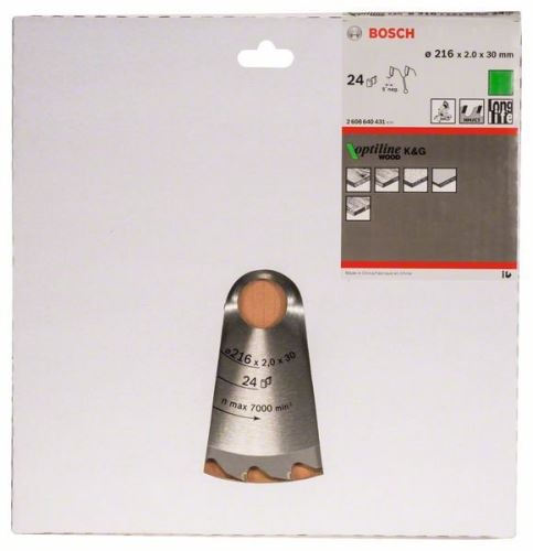 BOSCH žagin list Optiline Wood 216 x 30 x 2,0 mm, 24 2608640431