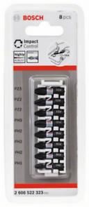 BOSCH Komplet vijačnih nastavkov Impact Control, 8 kosov, 1×PH1;3×PH2;1×PH3;2×PZ2;1×PZ3 2608522323