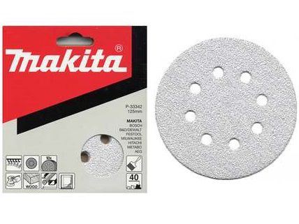 MAKITA brusni papir Velcro 125 mm 8 lukenj K320, 50 kos P-37459