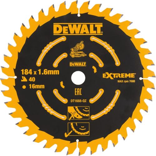 DeWALT Žagin list EXTREME, 184 x 16 mm, 40 zob DT1668