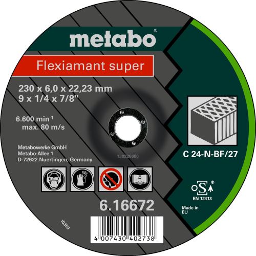 METABO Brusilna plošča - kamen 115x6x22,2 mm 616729000