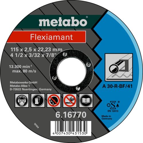 METABO Rezalna plošča - jeklo 115x2,5x22,2 mm ravna 616770000