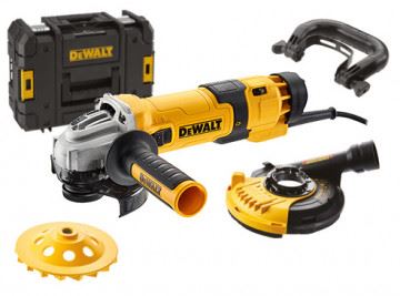 DEWALT Kotni brusilnik 125 mm, 1500W + set za brušenje betona DWE4257KT