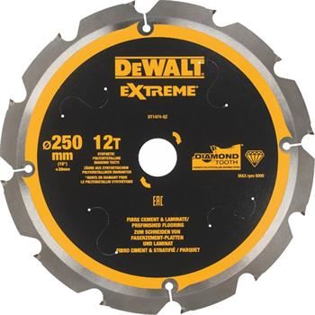 DeWALT žagin list za vlaknocementne in laminatne plošče, 250 x 30 mm, 12 zob DT1474