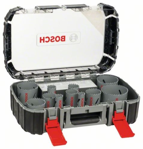 BOSCH 17-delni set univerzalnih luknjačev HSS BIM 20; 22; 25; 32; 35; 40; 44; 51; 60; 64; 76 mm 2608580887