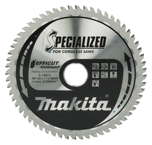 MAKITA žagin list aluminij Efficut 185x1,7x30 mm 60 zob E-16813